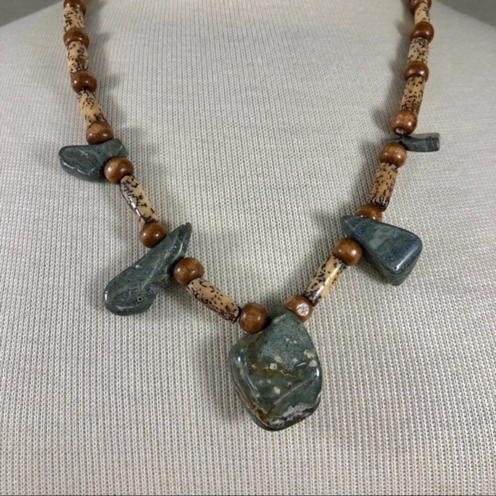 Safari Style Beaded Jasper Necklace